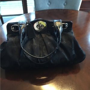 Coach Black Signature Handbag  $150
